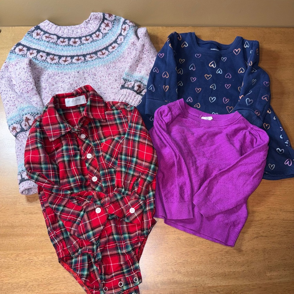 Toddler Girl Lot 4 Tea Collection Jumping Beans SweetHoney 2T Sweaters Dresses